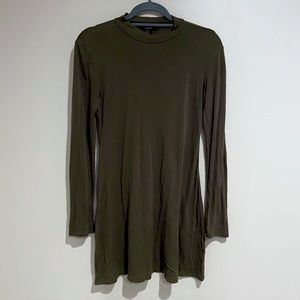 Olive Green Forever 21 Long Sleeve Dress